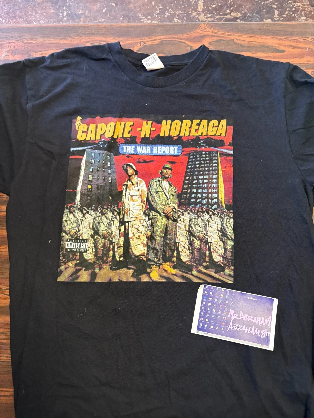Tee shirt noir Supreme FW16 XL War Report rare Capone Noreaga Irak Bape Palace