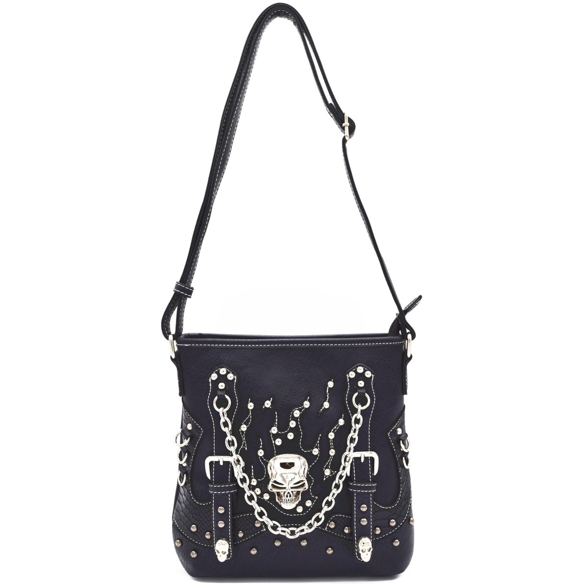 Punk Gothic Skull Concealed Carry Purse Women Shoulder