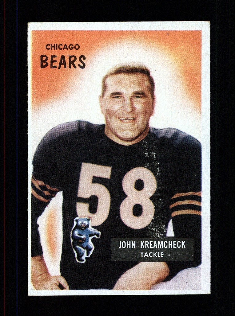 1955 BOWMAN FOOTBALL #76 JOHN KREAMCHECK - CHICAGO BEARS