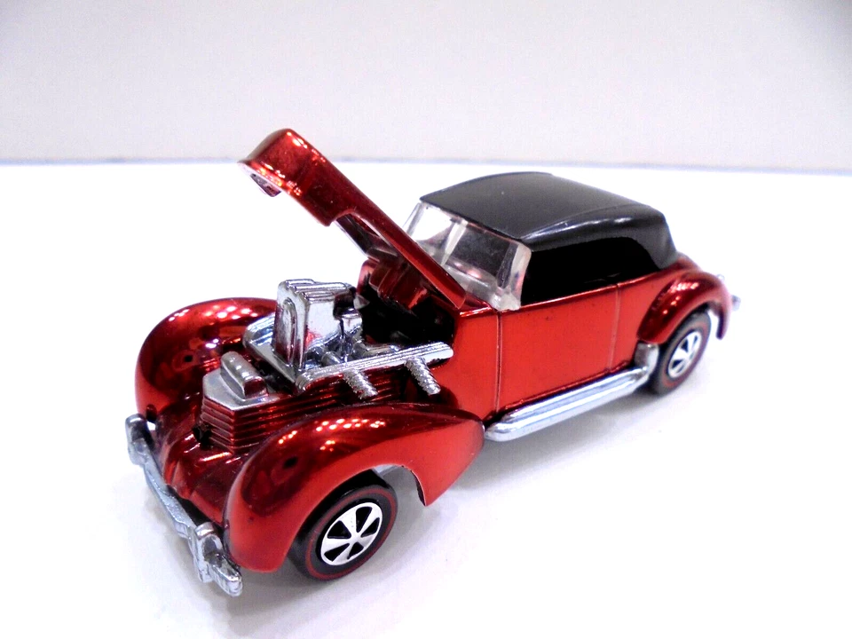 Redline Hotwheel Classic Cord CUSTOM RED SPECTRAFLAME/CLUB CAR 1 Of 1 BLT - Image 3 of 4