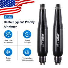 2X Premium Plus Dental Hygiene Prophy Handpiece Air Motor 4 Holes 4:1 Nose Cone