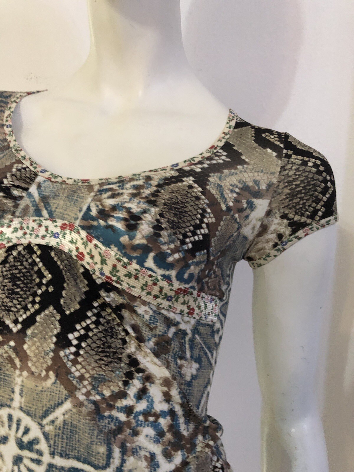 JUST CAVALLI multicolored python t-shirt shirt pa… - image 3