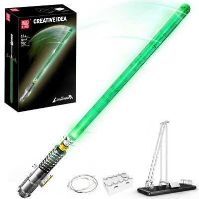 Mould King 10140 Grünes Lichtschwert Bausatz Klemmbausteine LED Modell Spielzeug