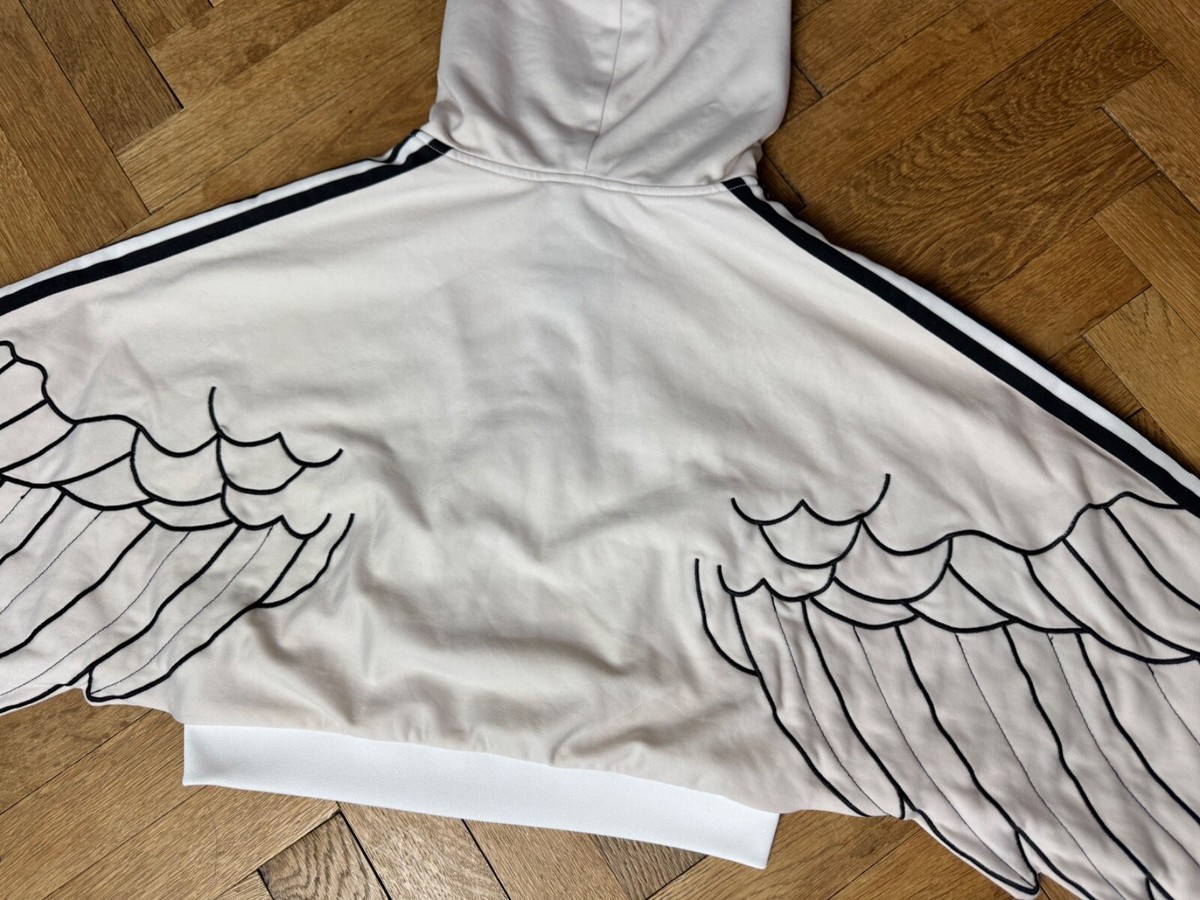 トップス rare adidas jeremy scott wing zip hoodie Jeremy Scott x Adidas 2010 Beige Wings Cropped Hoodie 40 ~ L
