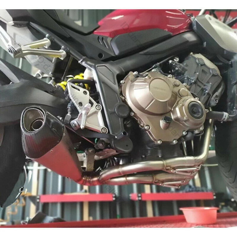 Sistema deslizable de tubo de escape completo para Honda CBR650R CBR650F CB650F CB650R 2014-23 Foto 2 de 4