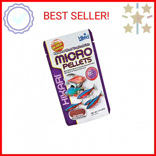 Hikari Tropical Semi-Floating Micro Pellets Fish Food, 0.77 Oz (22g)