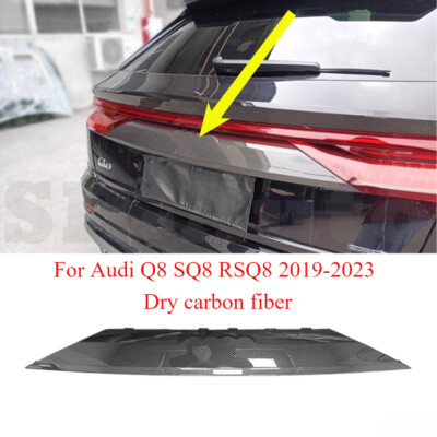 For Audi Q8 SQ8 RSQ8 2019-2023 Dry Carbon Rear Door Trunk Lid Gate Cover Trim