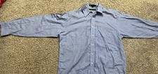 Tommy Hilfiger dress shirt the lifetime collar long sleeve mens 16 blue pre own