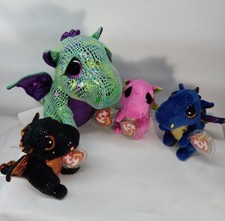Beanie Boo Dragon Lot Including Walgreens Exclusive Merlin, Cinder, Saffire Dara