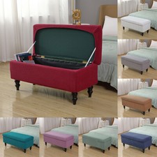 Storage Ottoman Cover Footrest Slipcovers   Bench Stool Cover Protection