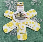 NEW Set Of 3 Felt Cookware Protectors - White With Lemon Print - Thick