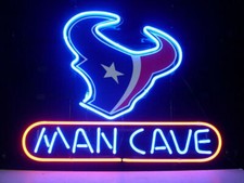 Houston Football Team& Man Cave Neon Light Sign with Acrylic Logo 14