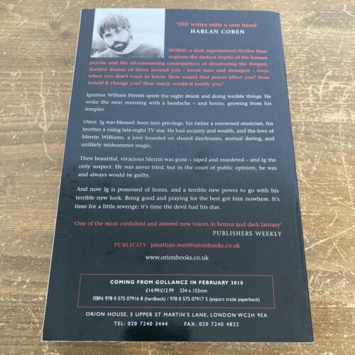 Horns Joe Hill UK Uncorrected Bound Manuscript Proof / ARC 1st ED Book - Picture 2 of 11