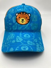 San Diego Zoo  Safari Park Tiger Youth Trucker Hat Cap Blue Orange Snap Back