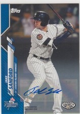 2020 Topps Pro Debut JAKE SANFORD Blue 1st Autograph Auto #130 Yankees 056/150