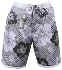 HERREN DAMEN BERMUDA BADESHORTS BADEHOSE PANTS Hellgrau in L