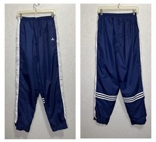 ADIDAS Womens Windbreaker Track Pants Navy White Stripes MEDIUM Outdoor Jogger