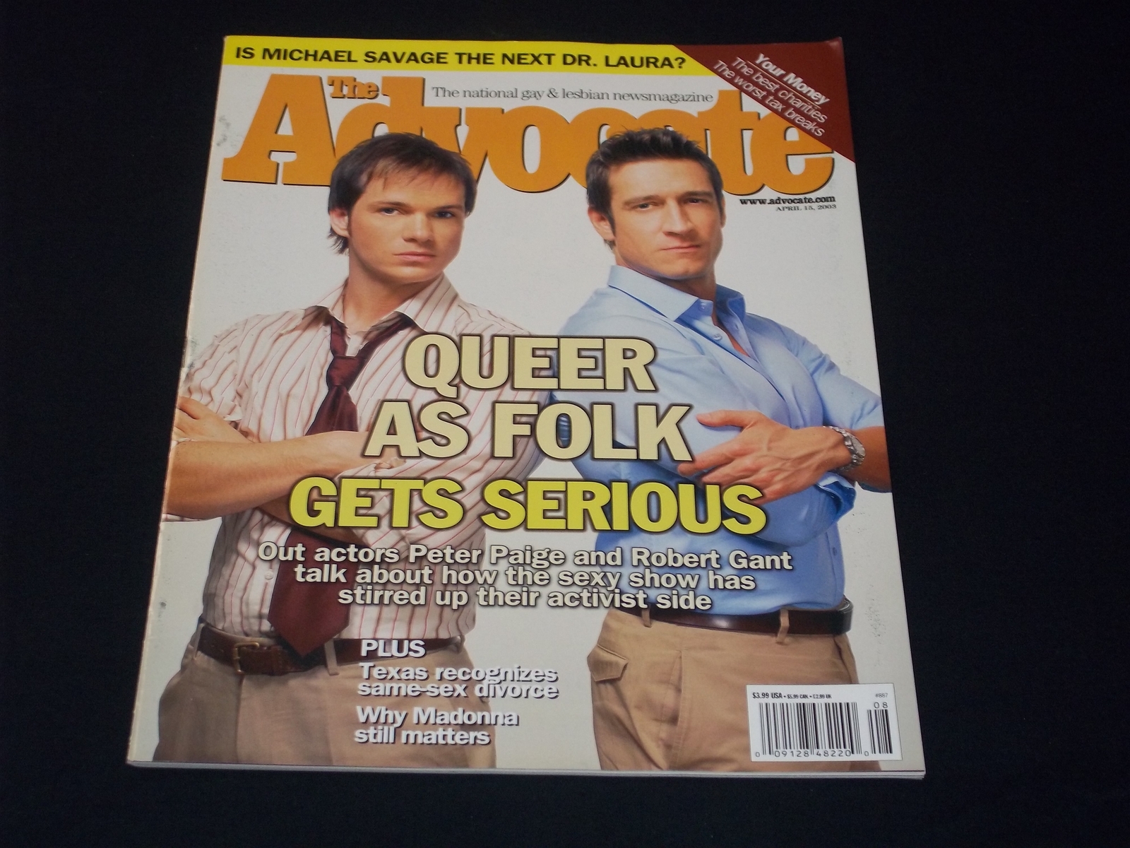 2003 APRIL 15 THE ADVOCATE MAGAZINE - QUEER AS FOLK FRONT COVER - H 6593