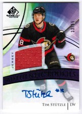 20/21 SP GAME USED TIM STUTZLE #160 AUTHENTIC ROOKIES JERSEY AUTO PURPLE /65