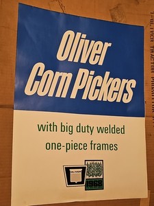 Rare Oliver 1968 Corn Pickers Keystone Advertising Sign 