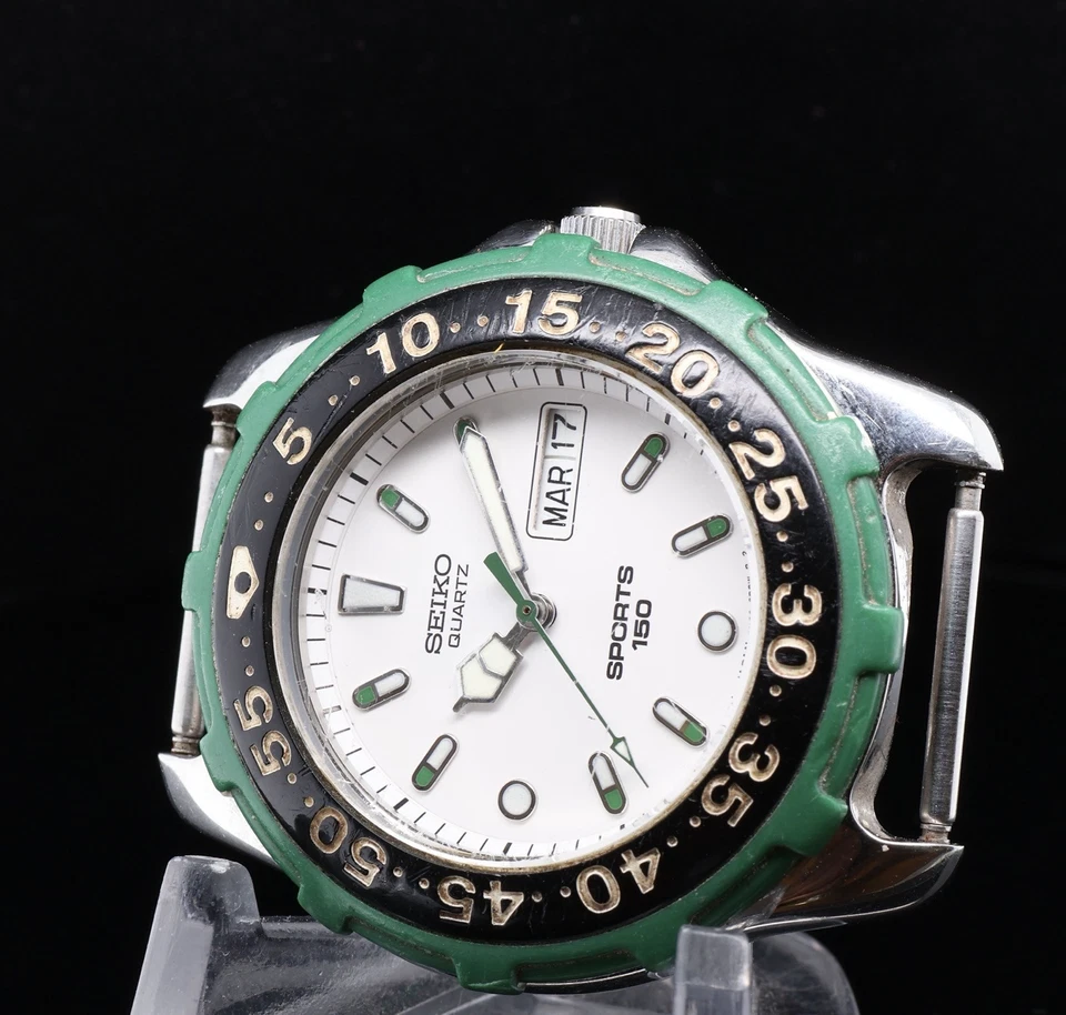 Reloj de buceo vintage años 90 Seiko cuarzo acero 37,5 mm 150 m 7N33-6A90 Foto 2 de 4