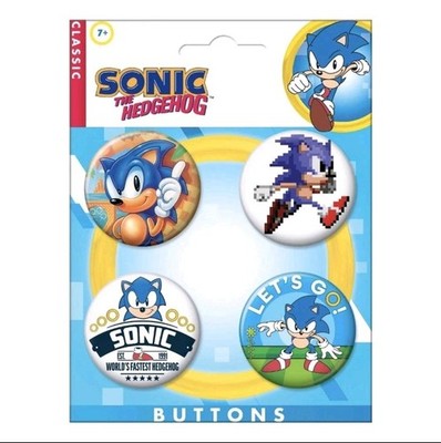 Sonic the Hedgehog 4-Pack Button Set Multi-Color