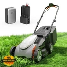 LiTHELi 14 Inch Cordless Lawn Mower 5.0Ah Battery Gray