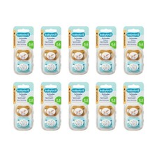 10 x 2pcs babylove Anatomical Silicone Pacifier, Beige/Mint, Size 1, 0-6 months