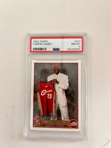 LeBron James 2003-04 Topps ROOKIE RC #221 ICONIC CARD PSA 8 NM-MT Cavs 👀👑🏀🔥