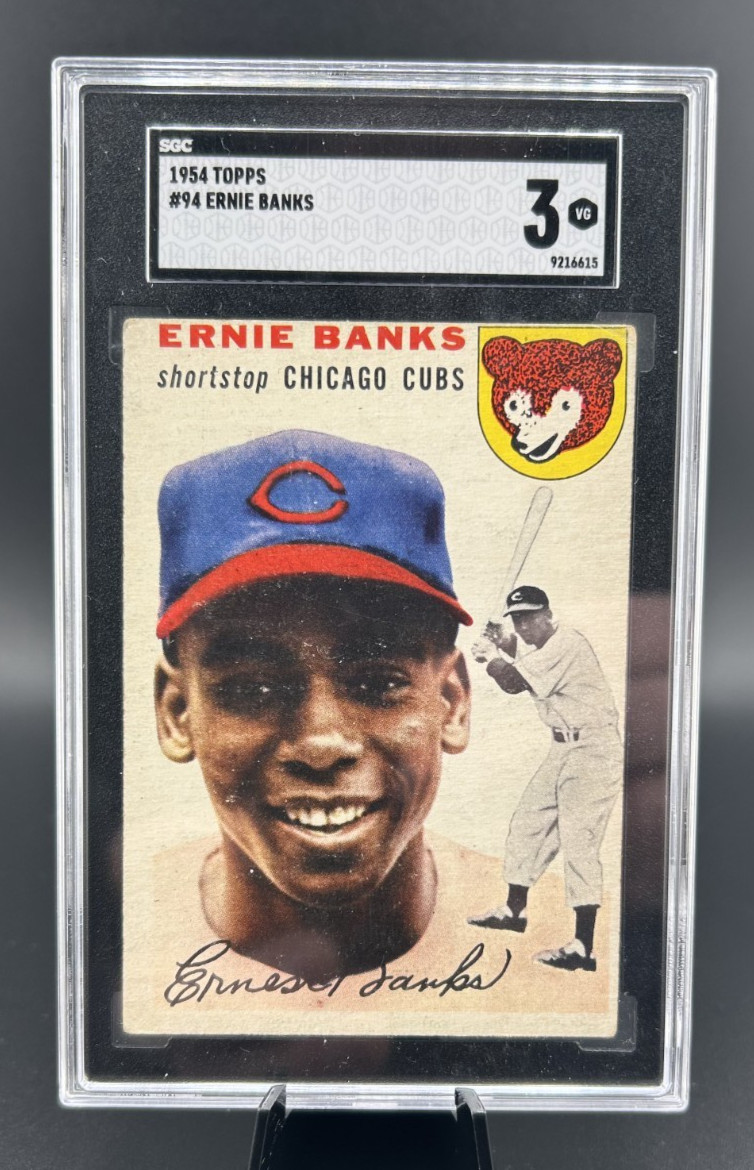 1954 Topps #94 ERNIE BANKS Rookie RC HOFer SGC 3