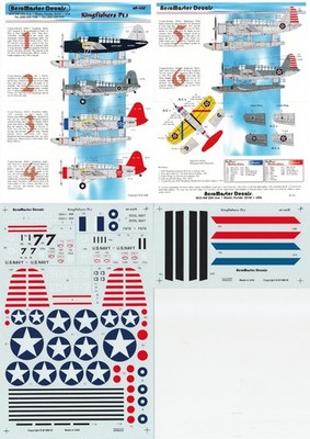AEROMASTER DECALS 1/48 OS2U-1/2/3 Kingfisher VO-1 3 VS-5D4 CINC US Fleet (USN)