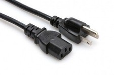 Hosa Power Cord 8 ft IEC C13 to NEMA 5-15P PWC-148