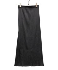 Issey Miyake Pleats Please Gray Pleated Knit Long Skirt Womens Size 1 PP05JG001