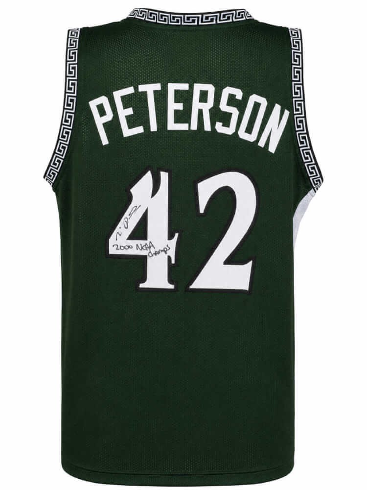 Morris Peterson Signed Green Custom College Basketball Jersey w/Champs -(SS COA)
