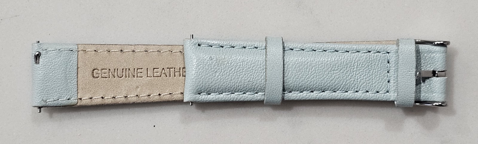 CLUSE Light Blue Pastel Genuine Leather Watch Strap - Silver Buckle - Quick Rele
