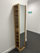 Futon company Solid Oak Hallway Shoes Mirror Storage Unit