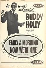 BUDDY HOLLY - 1958 Singer Music Ad - 5 x 7 inch Photo