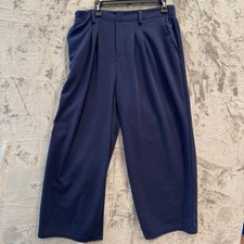 Navy Pleated Trousers Vintage High Waist Size 6-8 Classic No Tags