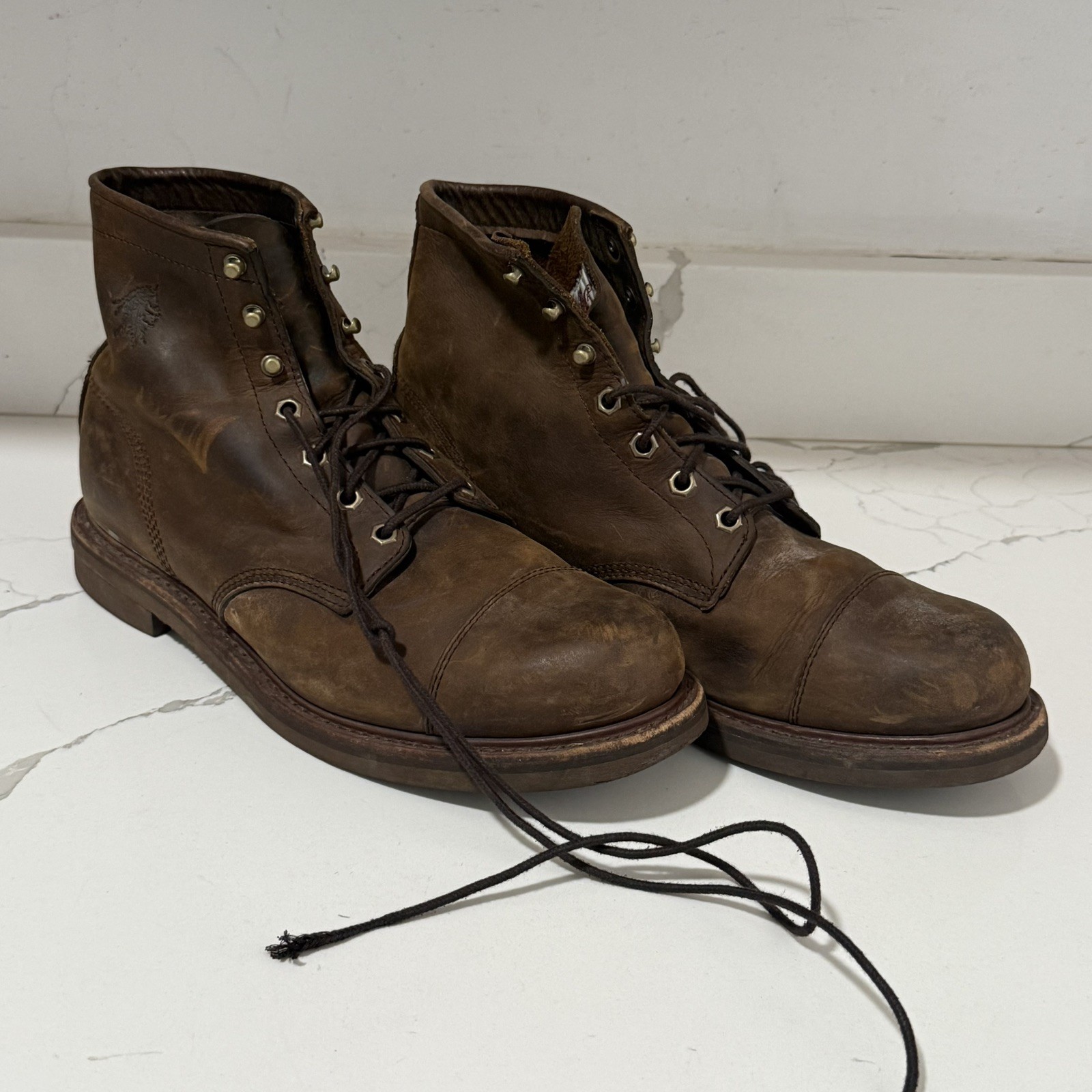 Chippewa Apachel Boots Men’s 11.5 M Brown Leather Utility Work Lace Up OPN57