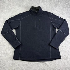 Kuhl Sweater Men XL Black Interceptr Quarter Zip Fleece Pullover Outdoor Hiking
