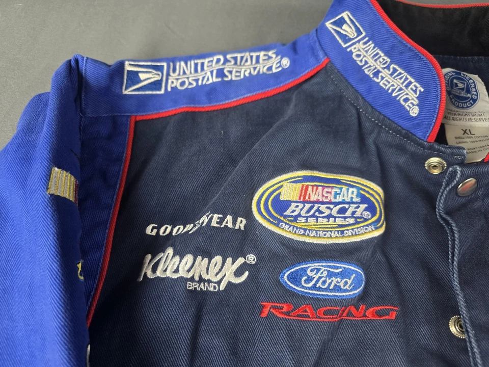Chaqueta de Carreras NASCAR Vintage Servicio Postal de los Estados Unidos Talla XL USPS X-Large Foto 3 de 4