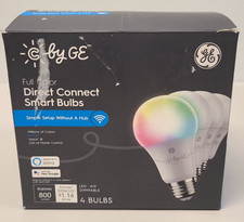 GE - Cync A19 Smart LED Light Bulbs 4 Pack - Color Changing - Full Color