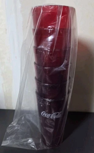 Brand New Vintage Style Pizza Hut Lot of 6 20oz Red Plastic Coca Cola Soda Cups