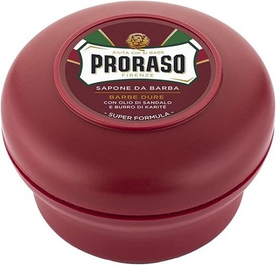 Proraso Rasierseife für grobe Bärte in einer Schüssel, 150 ml (1er Pack), rot 