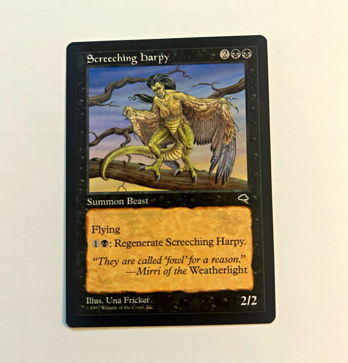 Wizards of the Coast MTG Tempest Screeching Harpy Uncommon Black #155 1997