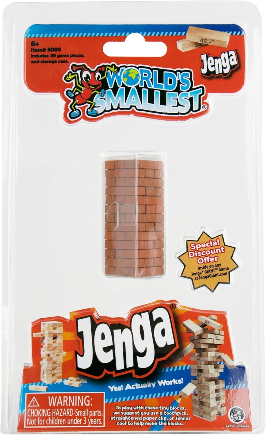 Worlds Smallest Jenga Super Impulse Mini Game 361223 Collectible Toy Travel Set