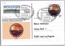 Timbro speciale Norimberga 2001 globo terrestre Martin Behaim 1992