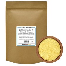 Carnaubawachs T1 Primagelb 1kg Schuppen, Veganes Wachs für Kosmetik & Polituren Carnaubawachs T1 Primagelb 1kg Schuppen, Veganes Wachs für Kosmetik & Polituren