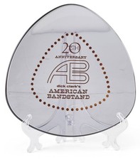 Vintage 20th Anniversary Dick Clark's American Bandstand Award Glass Plaque 7x7"