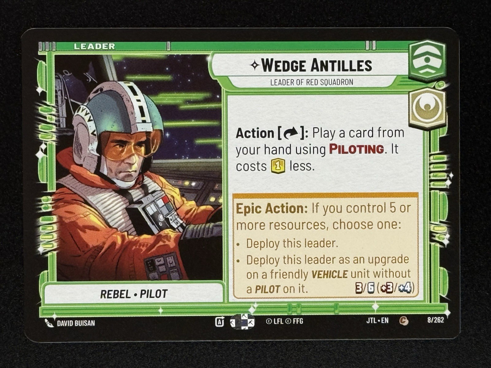 Star Wars Unlimited Jump to Lightspeed Wedge Antilles 1C